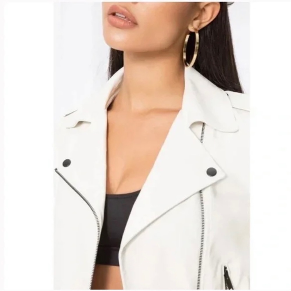 Superdown White, Vegan Leather, Moto Jacket, Size XS, Never Worn - Picture 2 of 4
